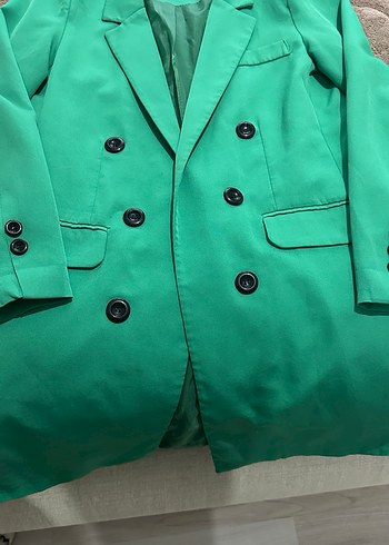 Parlak Yeşil Kadın Blazer Ceket - Görsel 3