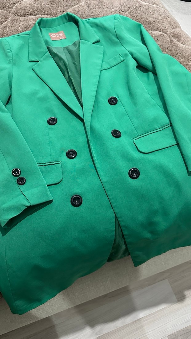 Parlak Yeşil Kadın Blazer Ceket - Görsel 2