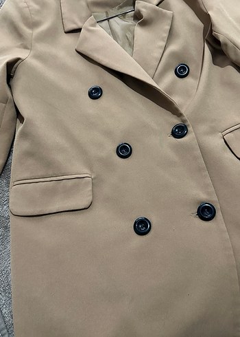 Düğmeli Bej Kadın Blazer Ceket - Görsel 2