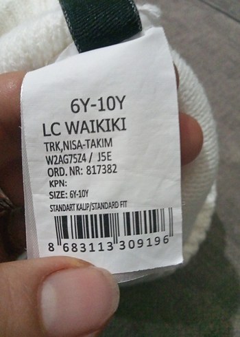 Nakışlı Beyaz Çocuk Bere Püsküllü - Görsel 6