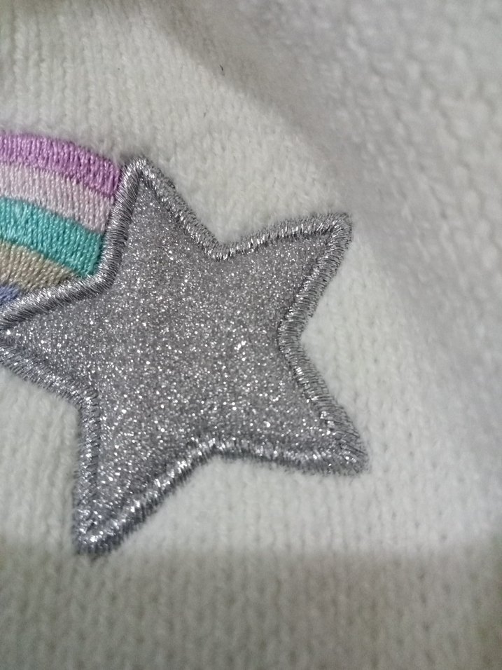 Nakışlı Beyaz Çocuk Bere Püsküllü - Görsel 4