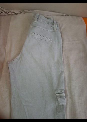 36 Beden Bej Bol Kesim Kadın Kargo pantolon