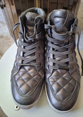 Gri kadın Street Style Bağcıklı Ayakkabı
