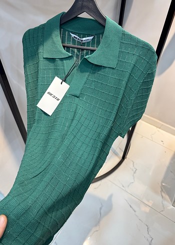 Yeşil Örgü Kısa Kollu erkek polo yaka - Görsel 3