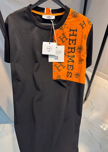 Hermes Siyah Turuncu Uzun Kollu Oversize Tişört - Görsel 3