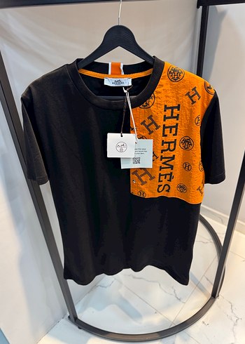 Hermes Siyah Turuncu Uzun Kollu Oversize Tişört - Görsel 2