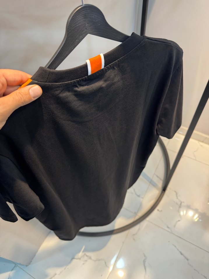 Hermes Siyah Turuncu Uzun Kollu Oversize Tişört - Görsel 4