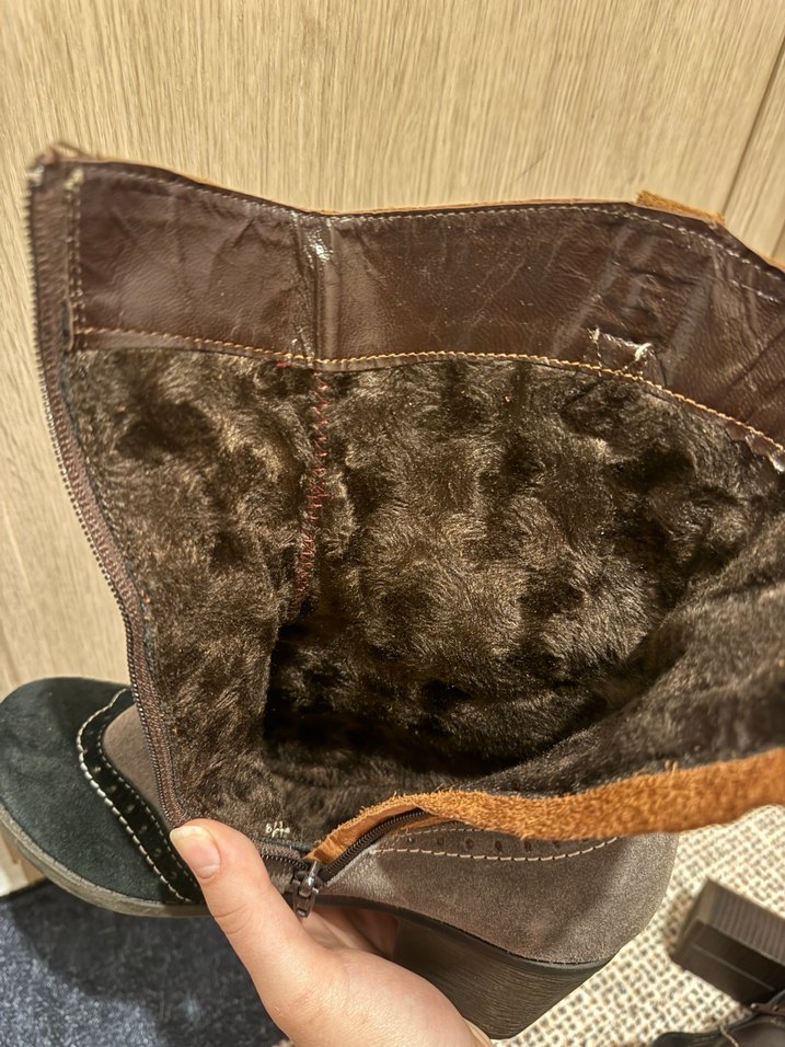 Kadın Çok Renkli Süet Bohem Blok Topuklu Bot - Görsel 4