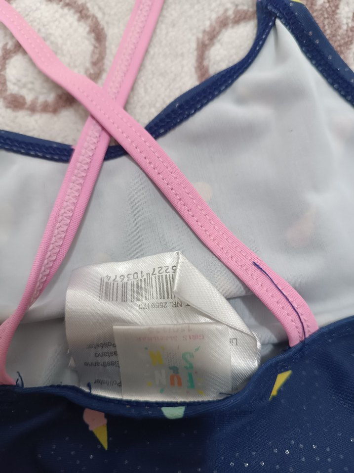 Renkli Desenli Kız Çocuk Mayo - Görsel 3