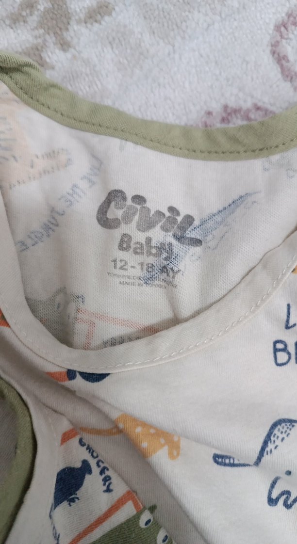 Beyaz Baskılı Kısa Kollu Bebek çıtçıtlı Body - Görsel 3