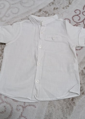Erkek Çocuk Kısa Kollu Beyaz Gömlek - Görsel 3
