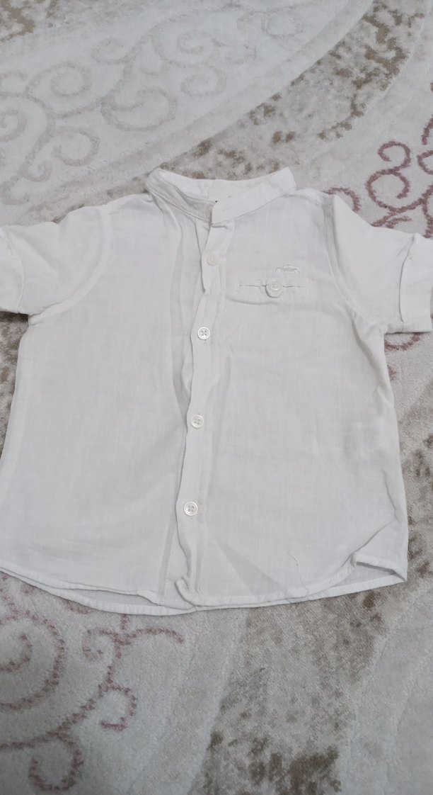Erkek Çocuk Kısa Kollu Beyaz Gömlek - Görsel 3