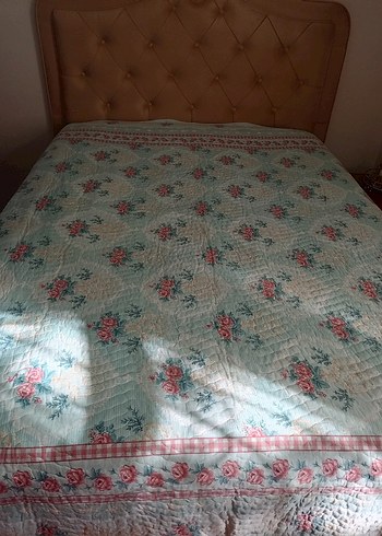 Çiçek Desenli Pastel Renkli Yatak Örtüsü - Görsel 6