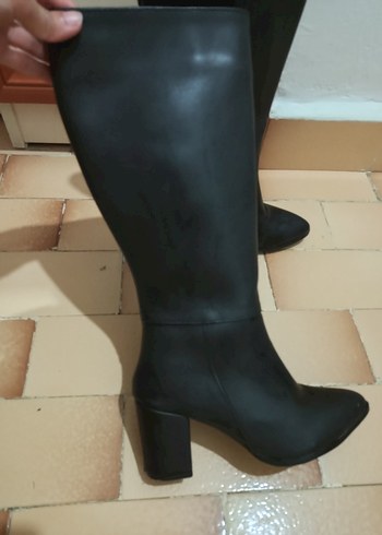 Siyah Deri  Kadın çizme - Görsel 4