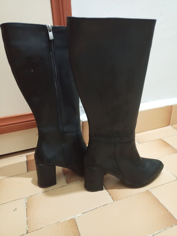 Siyah Deri  Kadın çizme - Görsel 5
