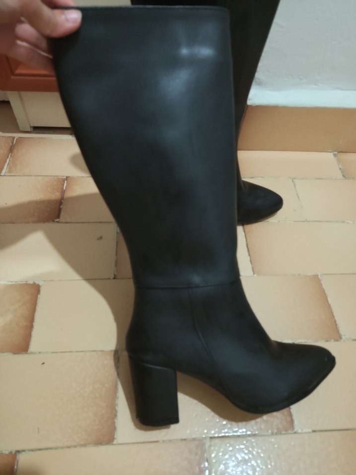 Siyah Deri  Kadın çizme - Görsel 4