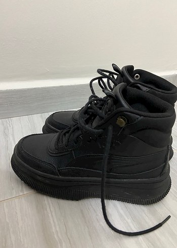 Siyah Platform Topuklu Kadın Spor Ayakkabı - Görsel 3