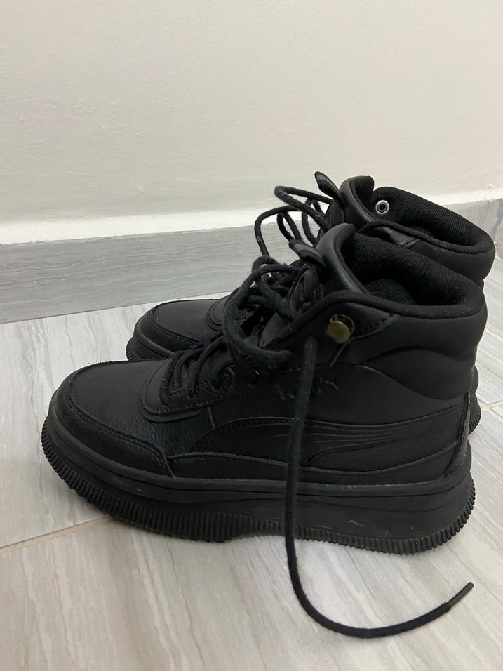 Siyah Platform Topuklu Kadın Spor Ayakkabı - Görsel 3