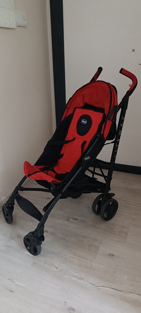 Koyu Kırmızı Bebek Arabası - Görsel 3