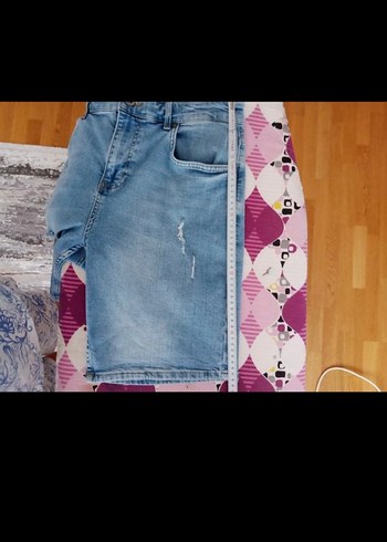 SİFİR ÜRÜN Erkek Açık Mavi Kot Şort - Görsel 5