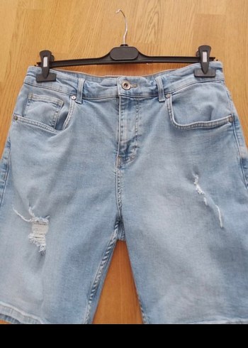 SİFİR ÜRÜN Erkek Açık Mavi Kot Şort - Görsel 2