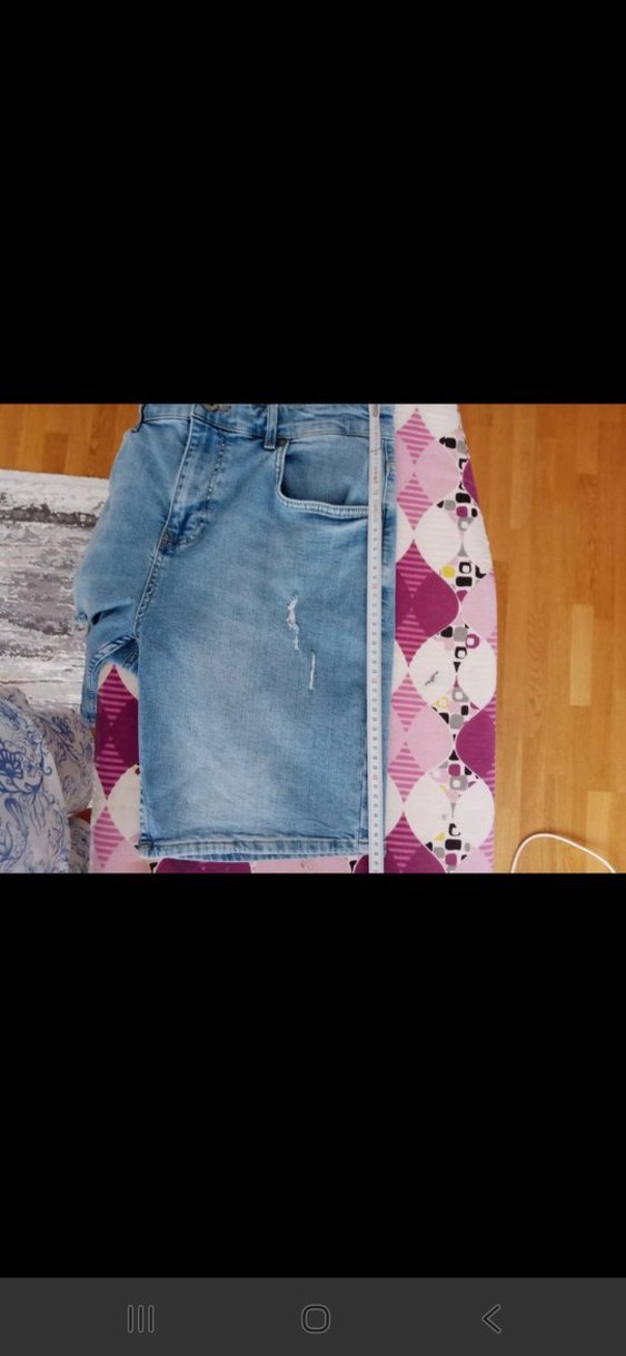 SİFİR ÜRÜN Erkek Açık Mavi Kot Şort - Görsel 5