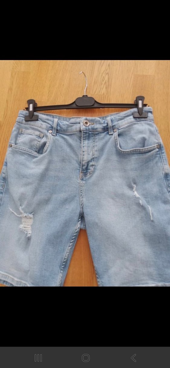 SİFİR ÜRÜN Erkek Açık Mavi Kot Şort - Görsel 2