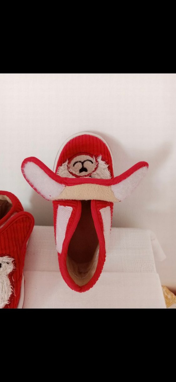 Nakışlı Kız Çocuk Kırmızı Sıcak Ev Terliği - Görsel 2