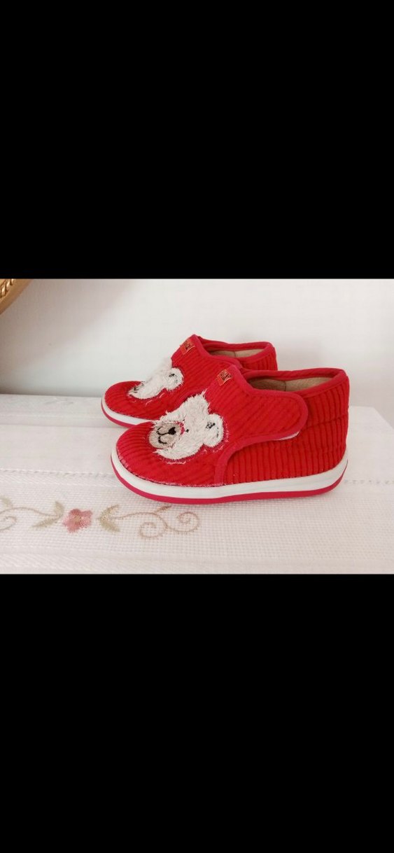 Nakışlı Kız Çocuk Kırmızı Sıcak Ev Terliği - Görsel 3