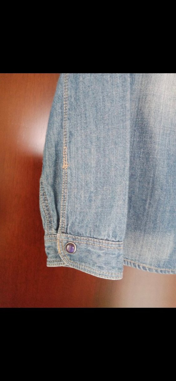 Çocuk Uzun Kollu Düğmeli Denim Gömlek - Görsel 3