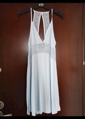 Acik mavi Bohem  Kadın  gecelik +Sabahlık - Görsel 4