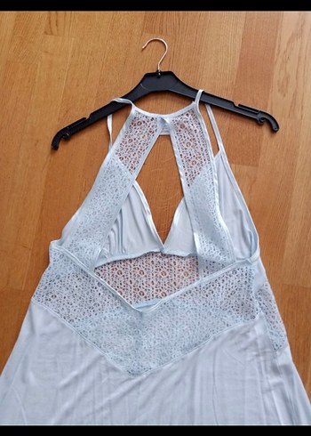 Acik mavi Bohem  Kadın  gecelik +Sabahlık - Görsel 9