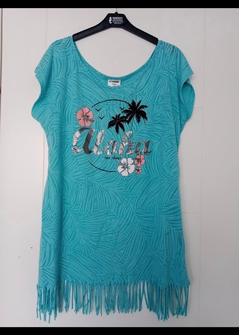 Turkuaz Püsküllü Bohem Pareo - Görsel 5