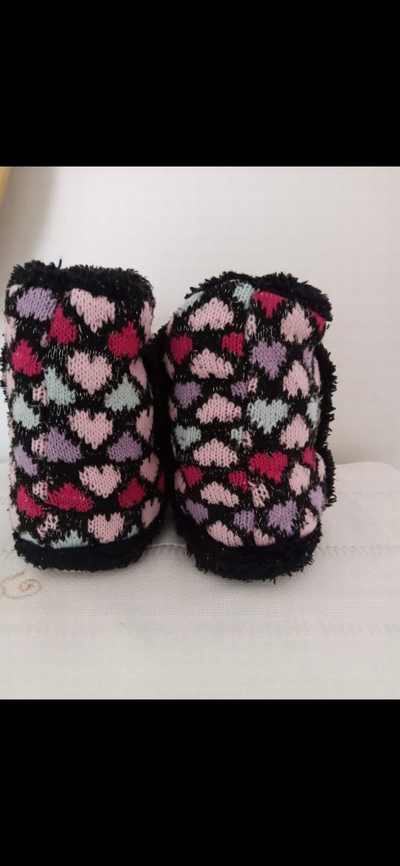 Renkli Desenli Kız Çocuk Sıcak Ev Terliği - Görsel 4