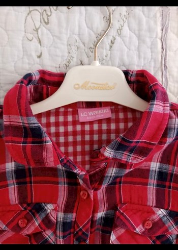 Kırmızı Kareli Düğmeli Gömlek - Görsel 6