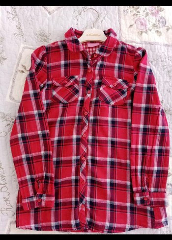 Kırmızı Kareli Düğmeli Gömlek - Görsel 2