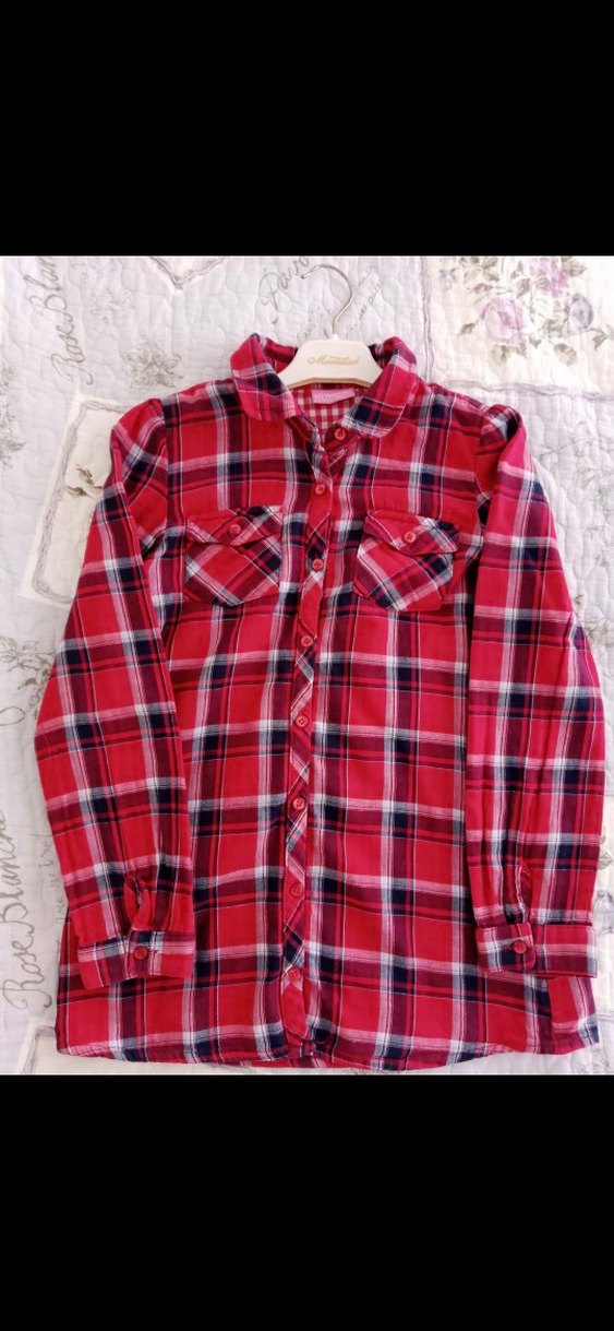Kırmızı Kareli Düğmeli Gömlek - Görsel 2