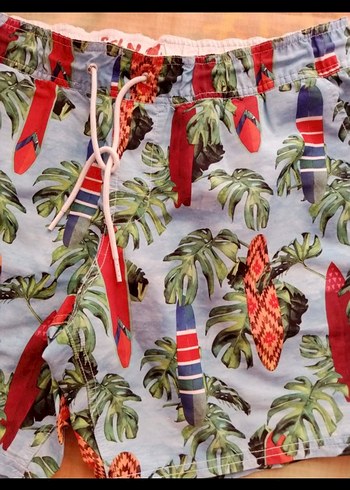 Renkli Desenli Mini Erkek Deniz Şortu - Görsel 3