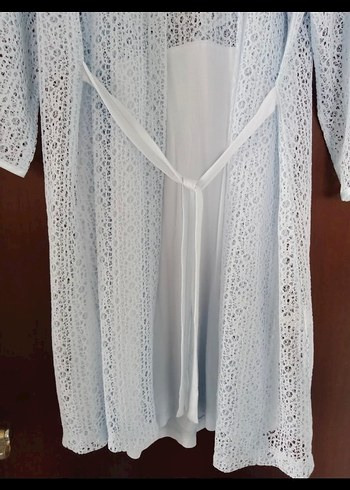 Beyaz Bohem Tarzı Uzun Kadın  Gecelik +Sabahlık - Görsel 3