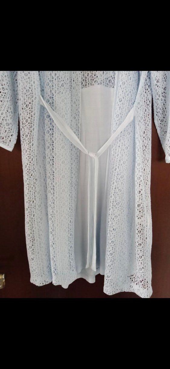 Beyaz Bohem Tarzı Uzun Kadın  Gecelik +Sabahlık - Görsel 3