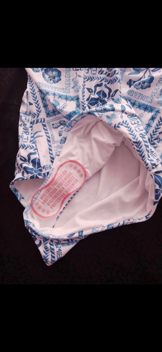 Mavi Desenli İnce Askılı Kadın Mayo - Görsel 3