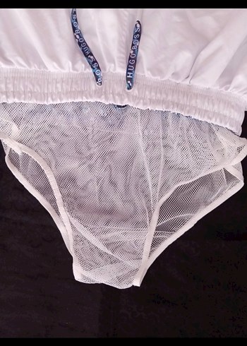 Erkek Beyaz Mini Rahat Kesim Şort - Görsel 6