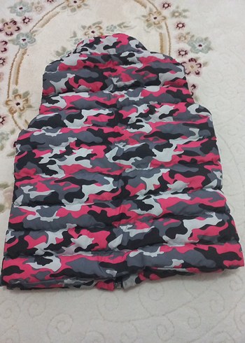 Pembe Kamuflaj Kapüşonlu çocuk Şişme Yelek - Görsel 4