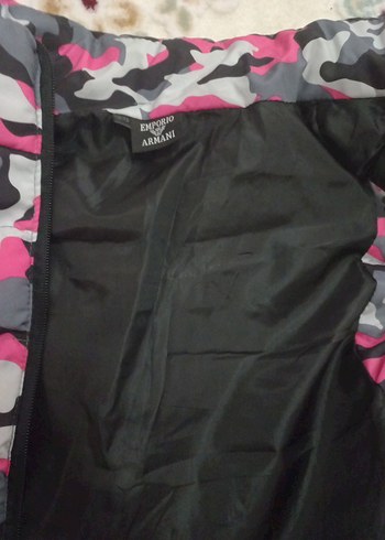 Pembe Kamuflaj Kapüşonlu çocuk Şişme Yelek - Görsel 3