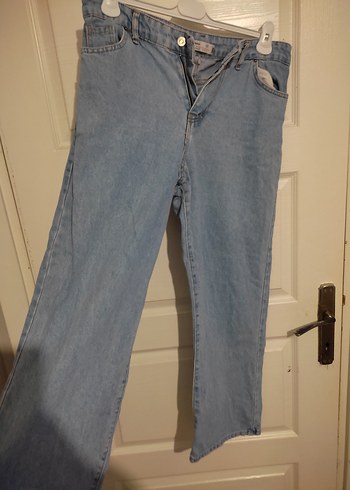 Kadın Mavi Bol Kesim Midi Kot Pantolon - Görsel 3