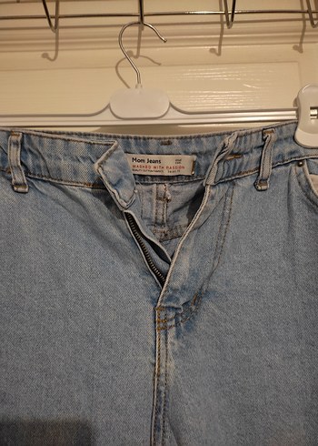 Kadın Mavi Bol Kesim Midi Kot Pantolon - Görsel 2