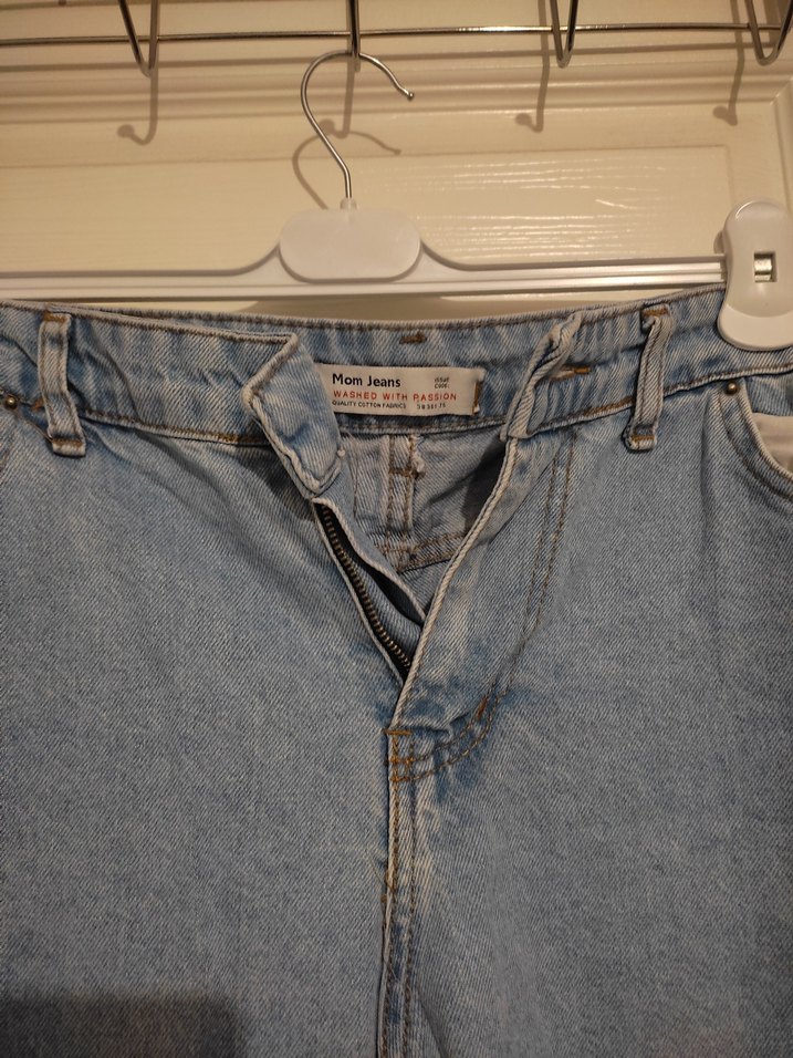 Kadın Mavi Bol Kesim Midi Kot Pantolon - Görsel 2