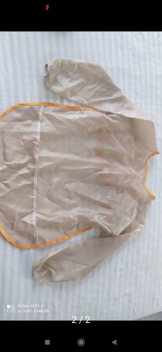 Bej Bebek Önlüğü, Uzun Kollu, Su Geçirmez - Görsel 2