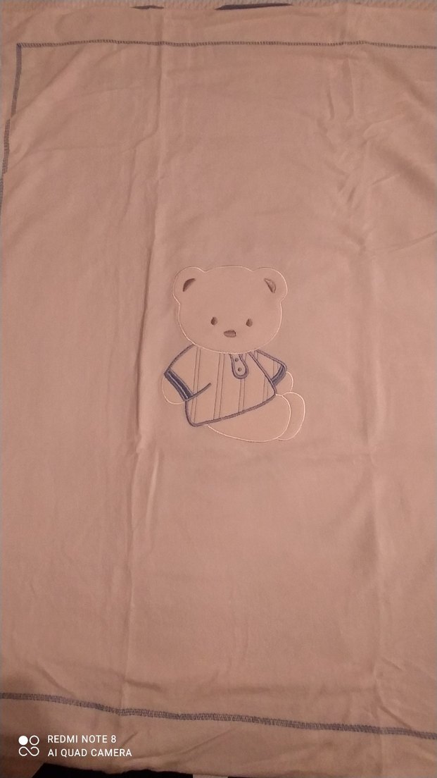 Nakışlı Bebek battaniyesi sıfır paketinde beyaz kısmı kadife - Görsel 2