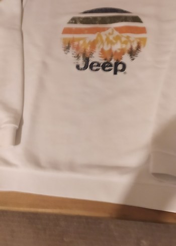 jeep marka Beyaz Jeep Baskılı çocuk Sweatshirt kız ve erkek için - Görsel 2
